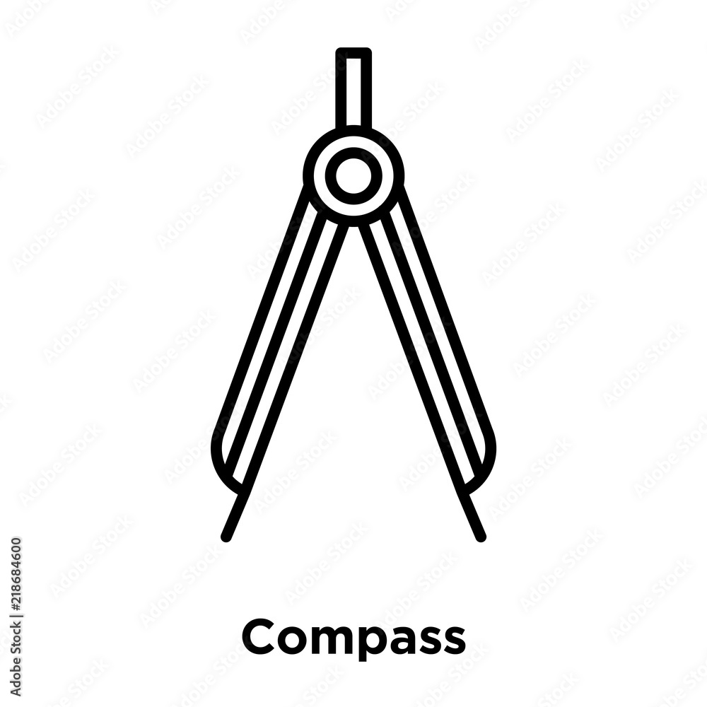 Compass icon vector isolated on white background, Compass sign , thin line design elements in outline style Compass icon vector isolated on white background, Compass sign , thin line design elements in outline style