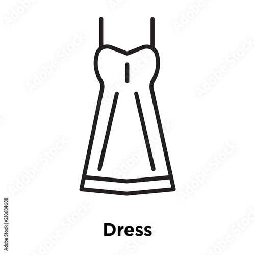 Dress icon vector isolated on white background, Dress sign , thin line design elements in outline style
