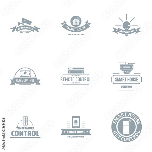 Control element logo set. Simple set of 9 control element vector logo for web isolated on white background