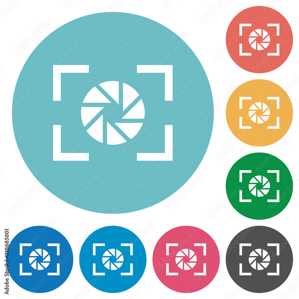 Camera aperture setting flat round icons Camera aperture setting flat round icons