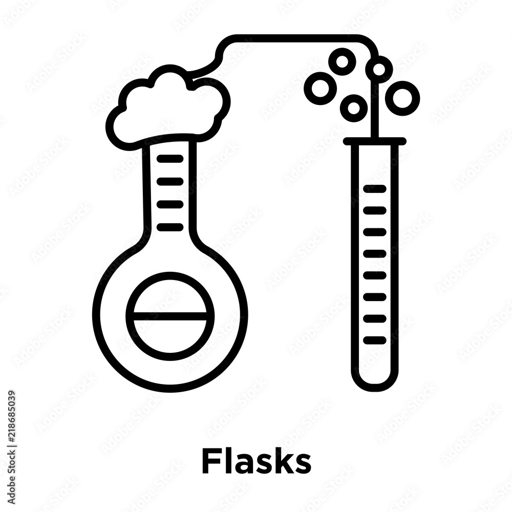 Flasks icon vector isolated on white background, Flasks sign , thin line design elements in outline style Flasks icon vector isolated on white background, Flasks sign , thin line design elements in outline style