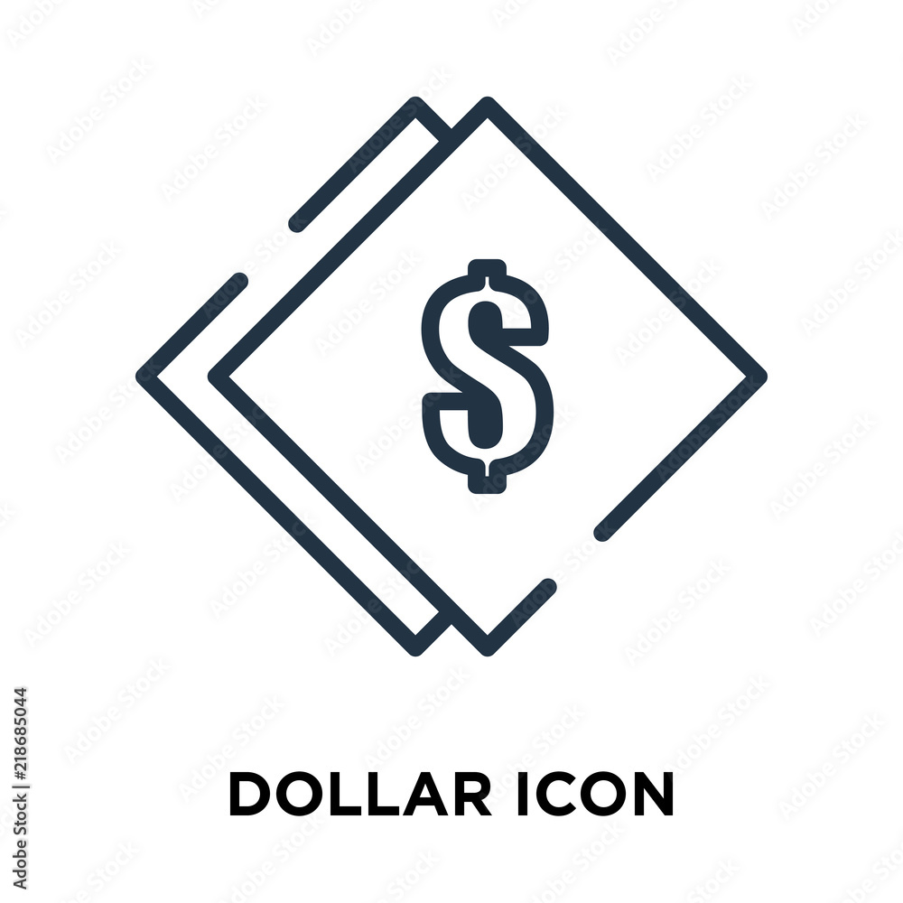 Dollar icon vector isolated on white background, Dollar sign , line symbol or linear element design in outline style Dollar icon vector isolated on white background, Dollar sign , line symbol or linear element design in outline style