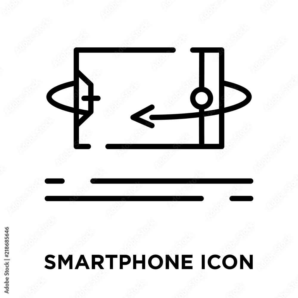 Smartphone icon vector isolated on white background, Smartphone sign , line symbol or linear element design in outline style Smartphone icon vector isolated on white background, Smartphone sign , line symbol or linear element design in outline style