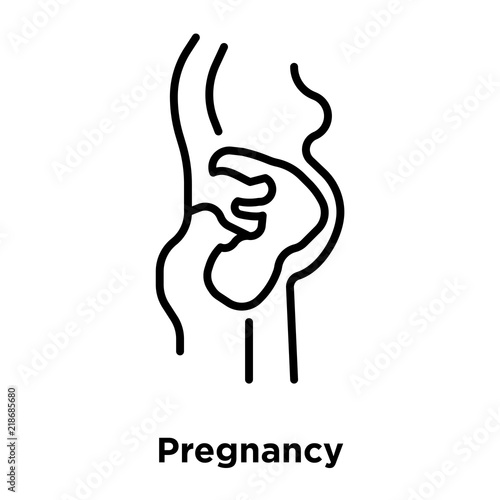Pregnancy icon vector isolated on white background, Pregnancy sign , thin line design elements in outline style