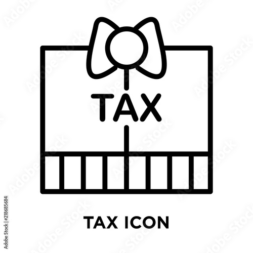 Tax icon vector isolated on white background, Tax sign , line symbol or linear element design in outline style