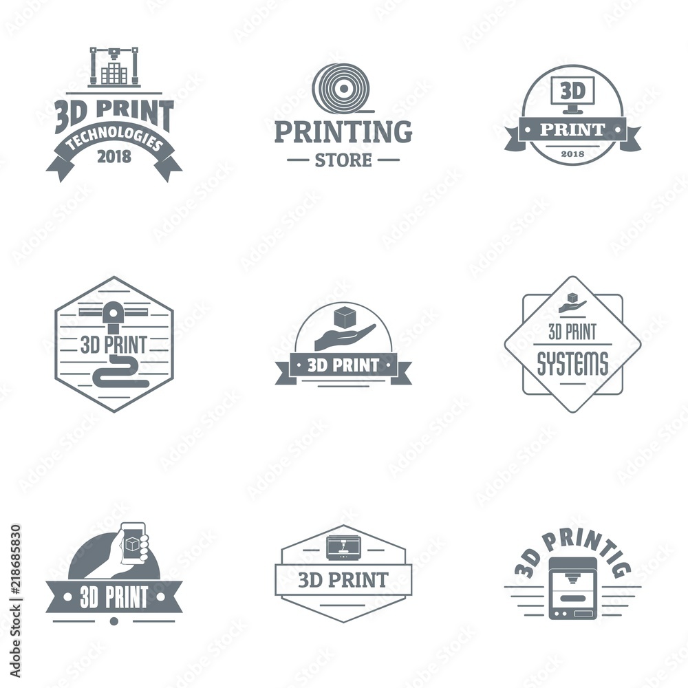 Literature logo set. Simple set of 9 literature vector logo for web isolated on white background