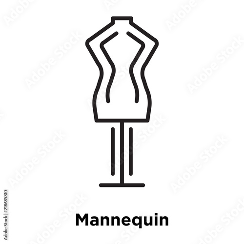 Mannequin icon vector isolated on white background, Mannequin sign , thin line design elements in outline style