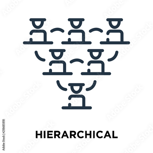 Hierarchical structure icon vector isolated on white background  Hierarchical structure sign   line symbol or linear element design in outline style