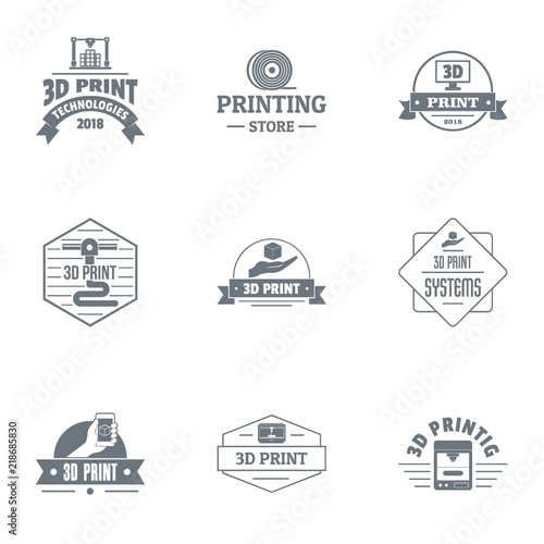 Literature logo set. Simple set of 9 literature vector logo for web isolated on white background