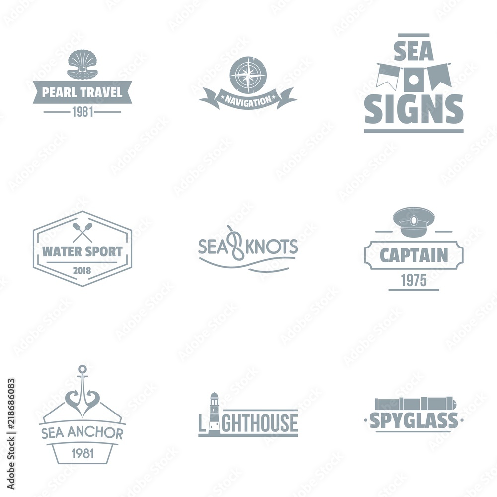 Activity of water logo set. Simple set of 9 activity of water vector logo for web isolated on white background
