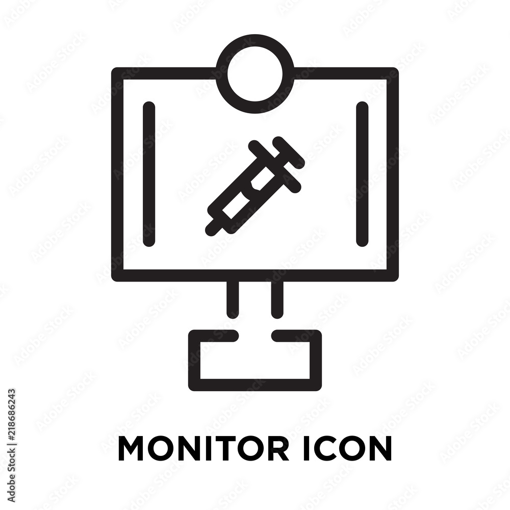 Monitor icon vector isolated on white background, Monitor sign , line symbol or linear element design in outline style Monitor icon vector isolated on white background, Monitor sign , line symbol or linear element design in outline style