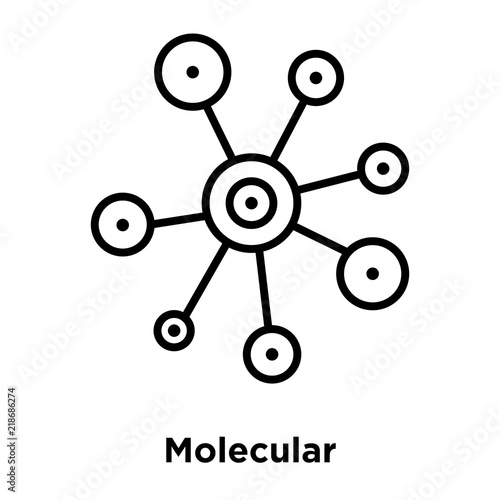 Molecular icon vector isolated on white background, Molecular sign , thin line design elements in outline style