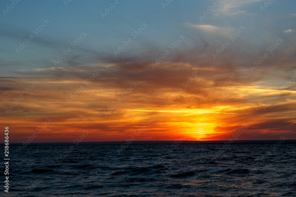Black sea sunset lanscape