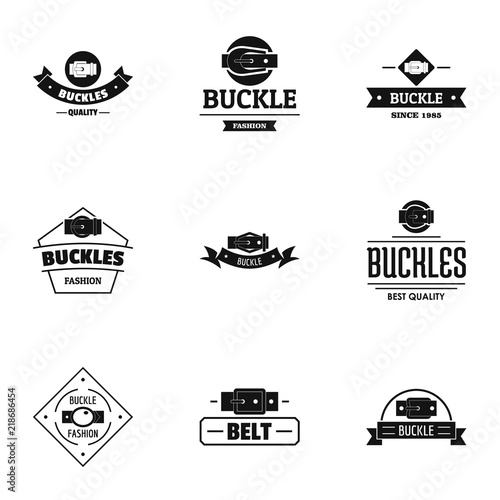 Fashionable buckle logo set. Simple set of 9 fashionable buckle vector logo for web isolated on white background