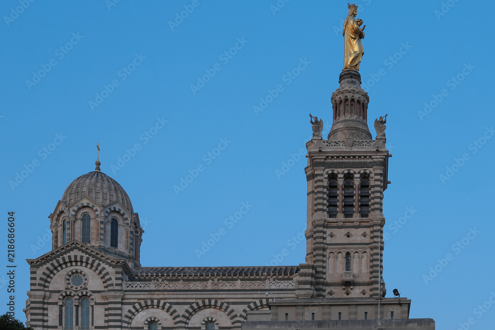 The historic church Notre Dame de la Garde of Marseille in South France .