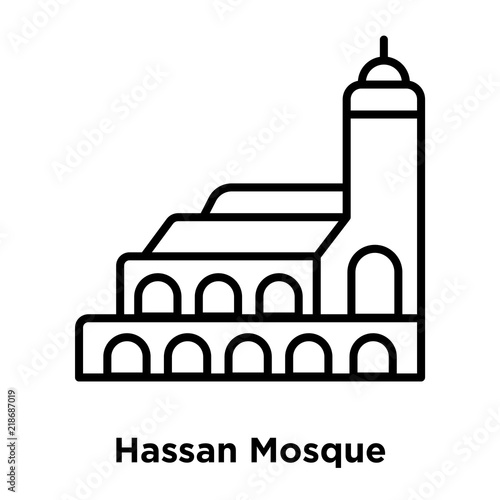 hassan mosque icon isolated on white background. Modern and editable hassan mosque icon. Simple icons vector illustration.