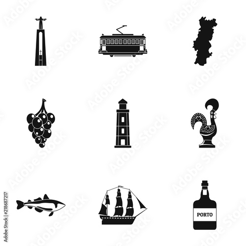 Seaport icons set. Simple set of 9 seaport vector icons for web isolated on white background