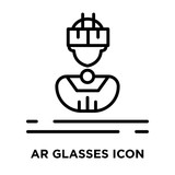 Ar glasses icon vector isolated on white background, Ar glasses sign , line symbol or linear element design in outline style
