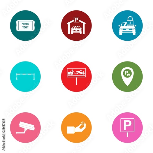 Free Download Parking camera icons set. Flat set of 9 parking camera vector icons for web isolated on white background - GFXLoad