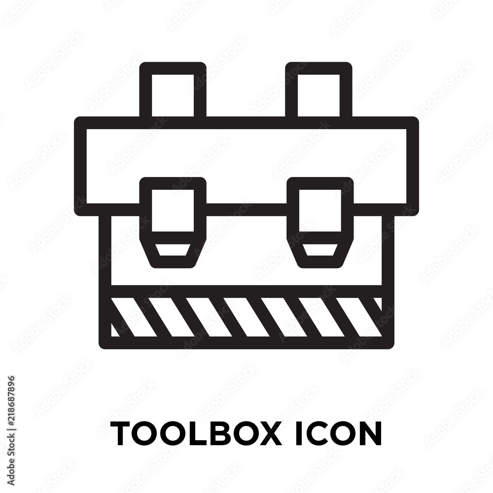 Toolbox icon vector isolated on white background, Toolbox sign , line