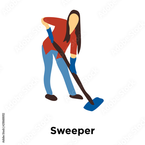 sweeper icon isolated on white background. Simple and editable sweeper icons. Modern icon vector illustration.
