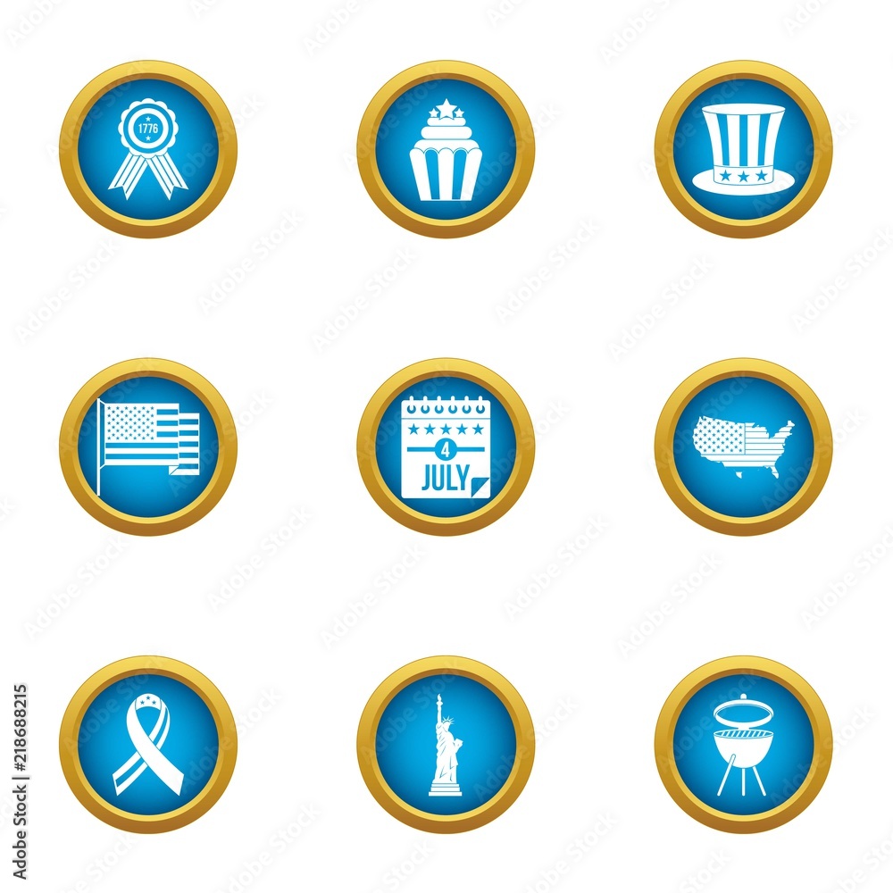 Liberation icons set. Flat set of 9 liberation vector icons for web isolated on white background