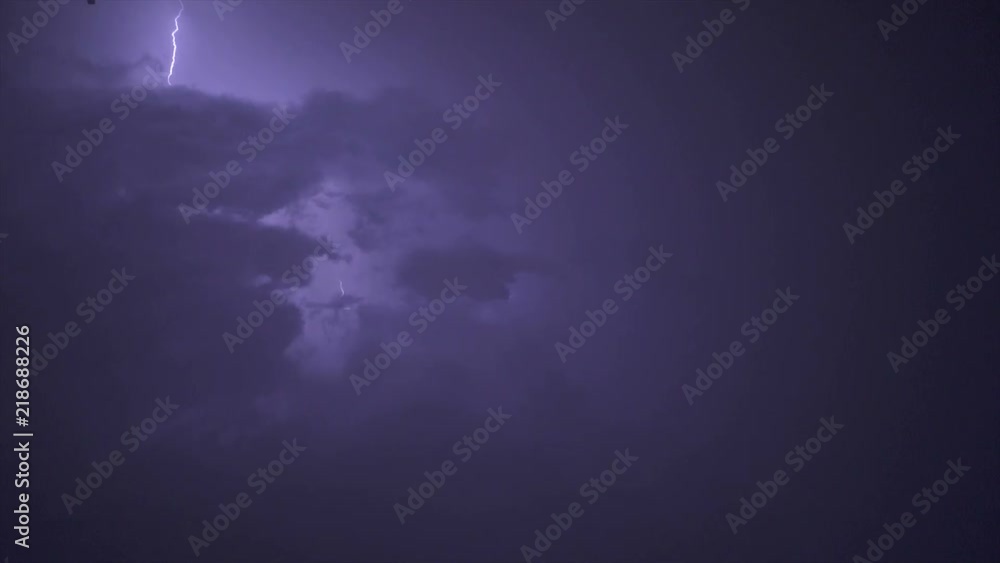 The beautiful thunderstorm with lightning in the night sky. slow motion The beautiful thunderstorm with lightning in the night sky. slow motion