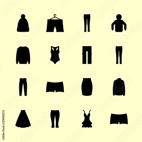 16 clothes icons set