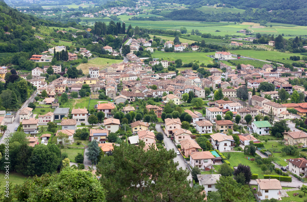 Cison di Valmarino Village in the Prosecco Wine Region, Italy