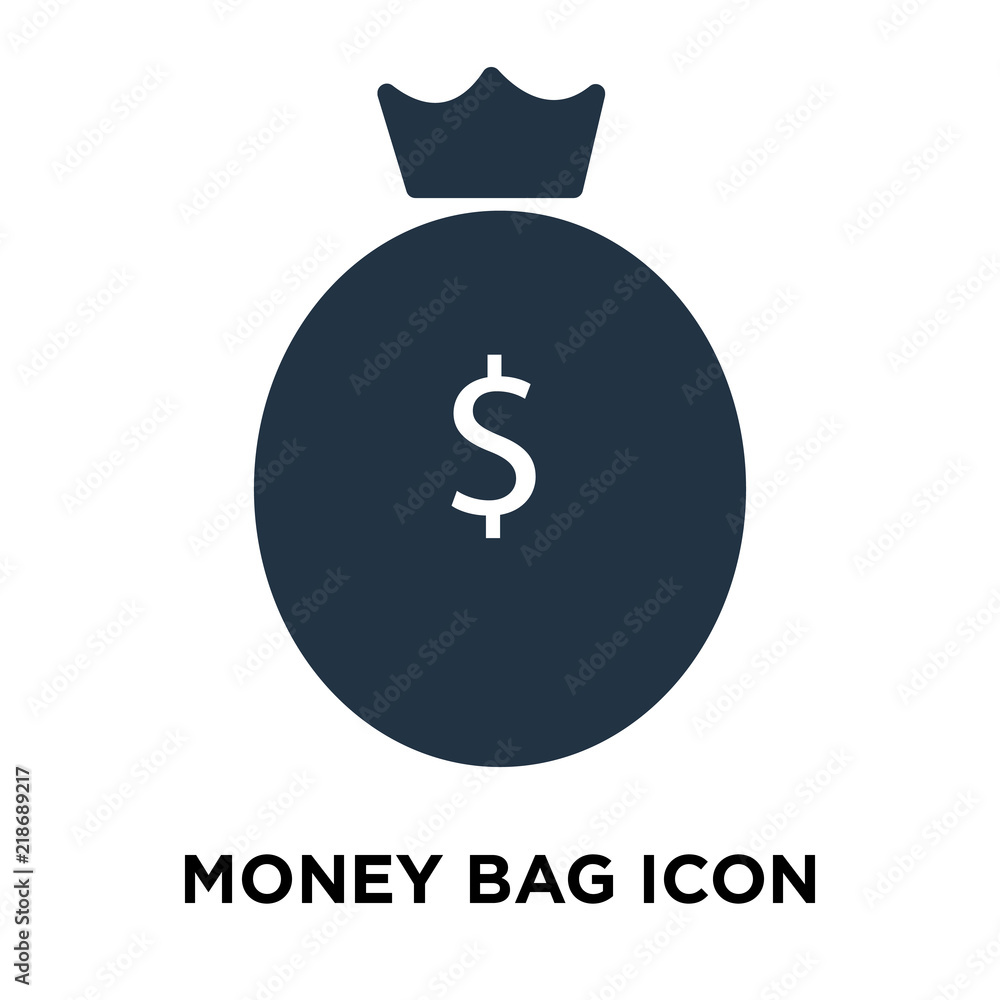 Money bag icon vector isolated on white background, Money bag sign ...