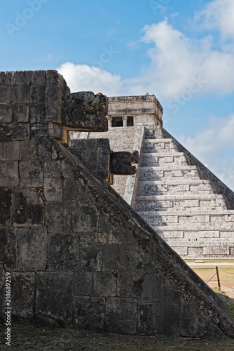 Historical ruins of the ancient Mayan city of Chichen Itza, Yucatan, Mexico