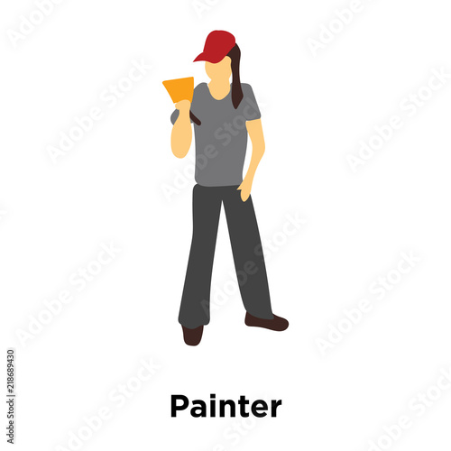 painter icon isolated on white background. Simple and editable painter icons. Modern icon vector illustration.