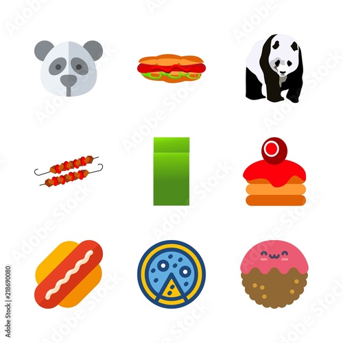 food vector icons set. mentol, kebab, meatball and hot dog in this set