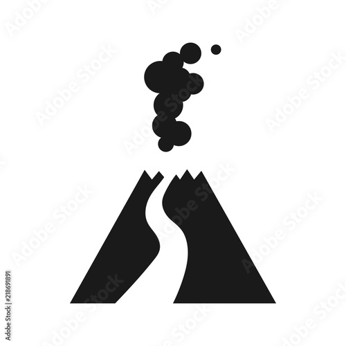 Stampa su Tela Abstract icon of an erupting volcano