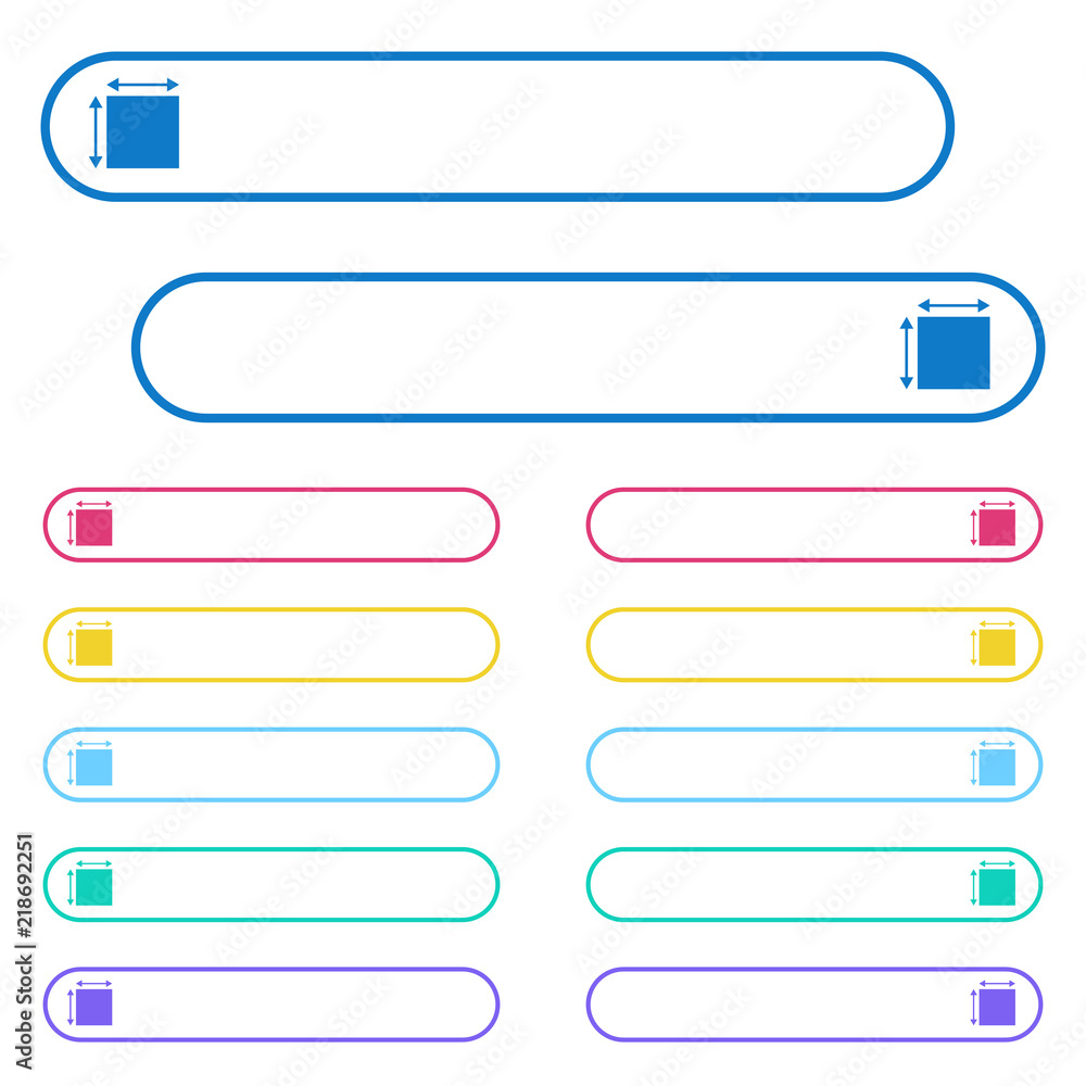 Elemet dimensions icons in rounded color menu buttons Elemet dimensions icons in rounded color menu buttons