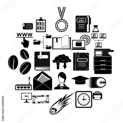 Scribe icons set. Simple set of 25 scribe vector icons for web isolated on white background