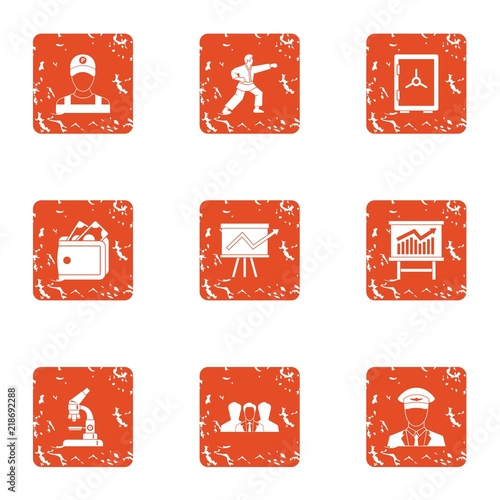 Elevated level icons set. Grunge set of 9 elevated level vector icons for web isolated on white background