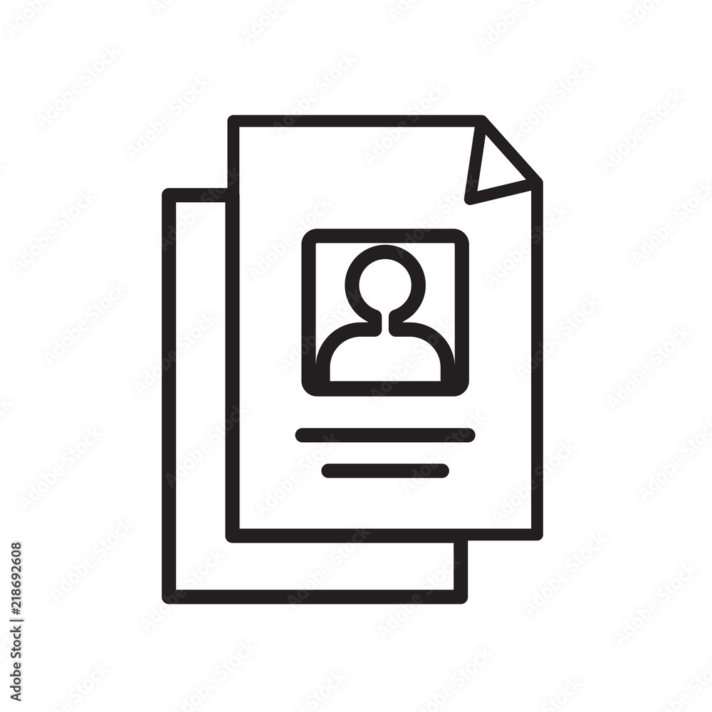 Resume icon vector isolated on white background, Resume sign Resume icon vector isolated on white background, Resume sign