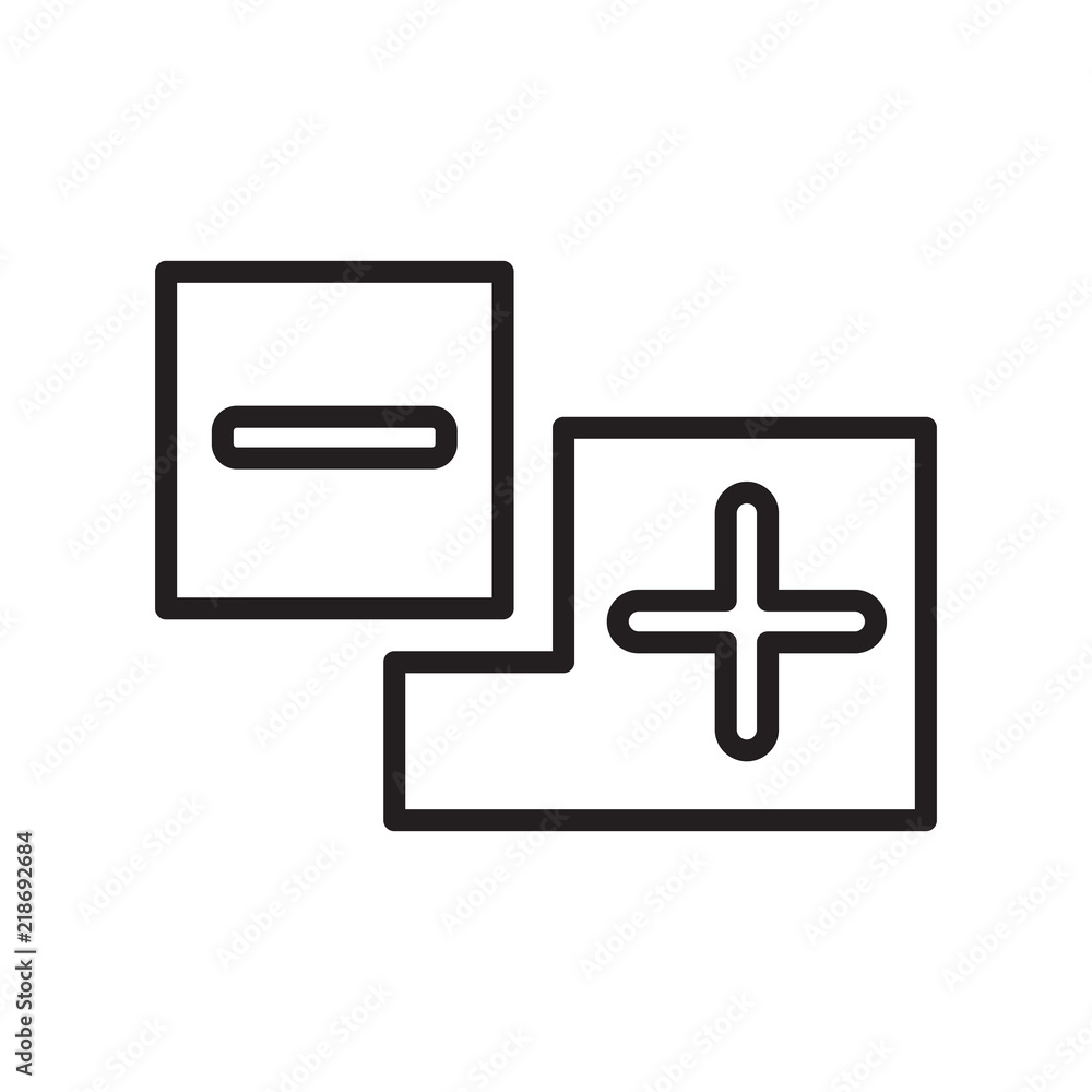 Positive icon vector isolated on white background, Positive sign Positive icon vector isolated on white background, Positive sign
