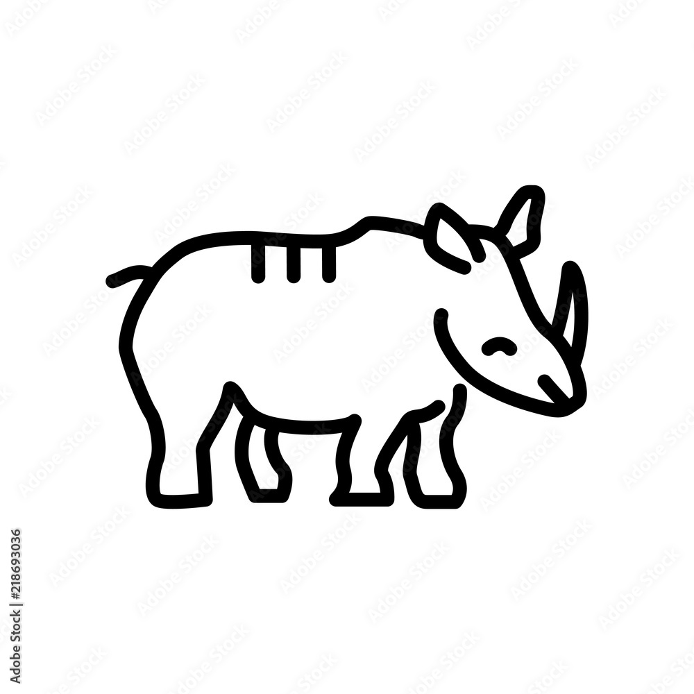Rhinoceros icon vector isolated on white background, Rhinoceros sign