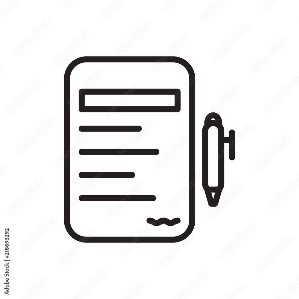 Contract icon vector isolated on white background, Contract sign Contract icon vector isolated on white background, Contract sign