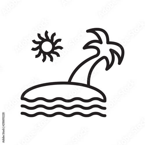 Fototapeta Naklejka Na Ścianę i Meble -  Beach icon vector isolated on white background, Beach sign