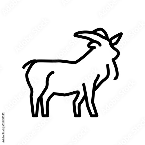 Goat icon vector isolated on white background  Goat sign