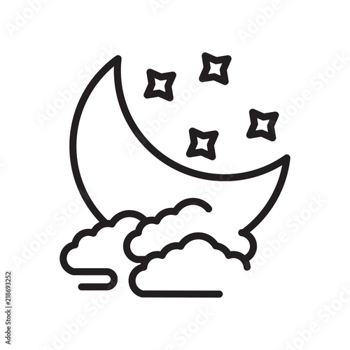 Moon icon vector isolated on white background, Moon sign