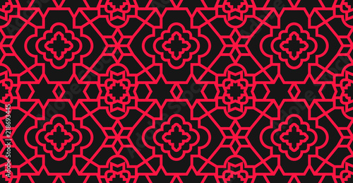 Jewish semaless pattern with star of David israel geometric ornament red texture background