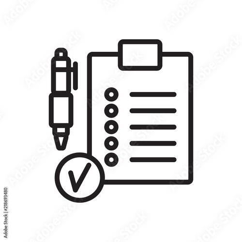 Checklist icon vector isolated on white background, Checklist sign