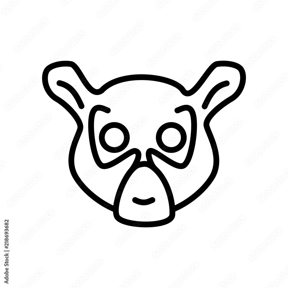 Naklejka premium Lemur icon vector isolated on white background, Lemur sign
