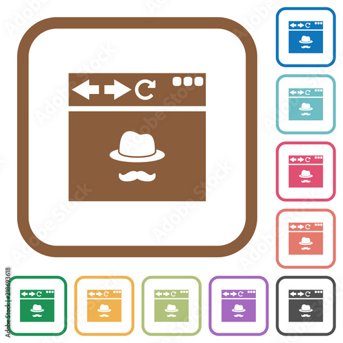 Browser incognito window simple icons