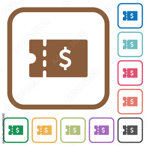 Dollar discount coupon simple icons