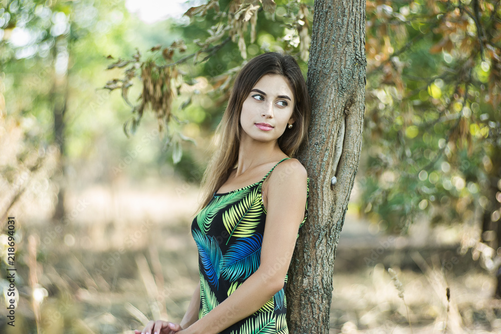 Portrait of young gorgeous lady with green lives, close up, shallow depth of field Portrait of young gorgeous lady with green lives, close up, shallow depth of field